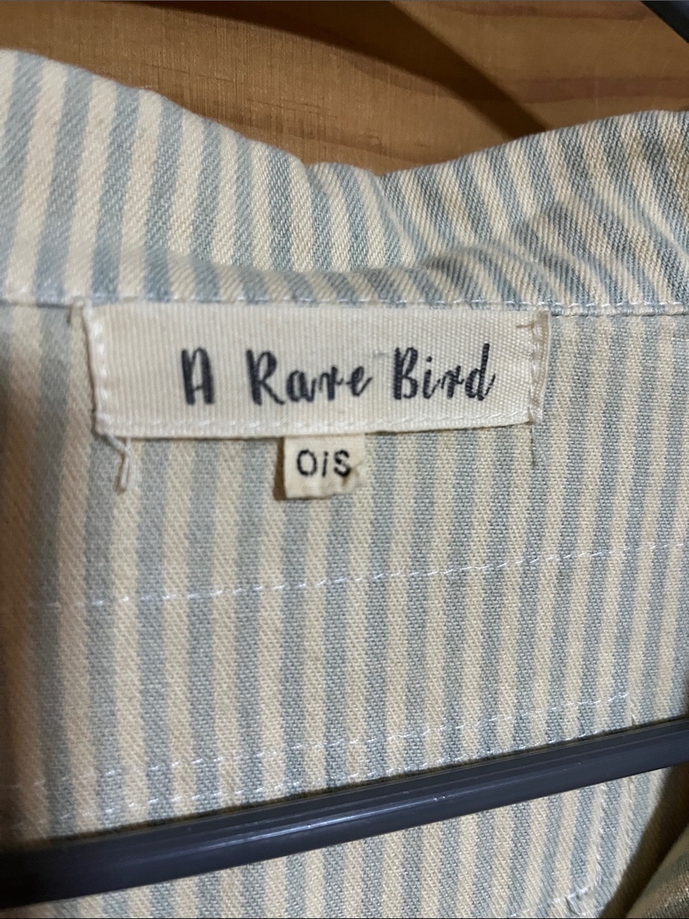 Rare Bird Striped Blue Jean Jacket with Lace Trim - Picture 3 of 7